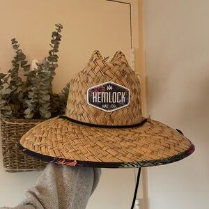 Hemlock Straw Sun Hat with Black Trim